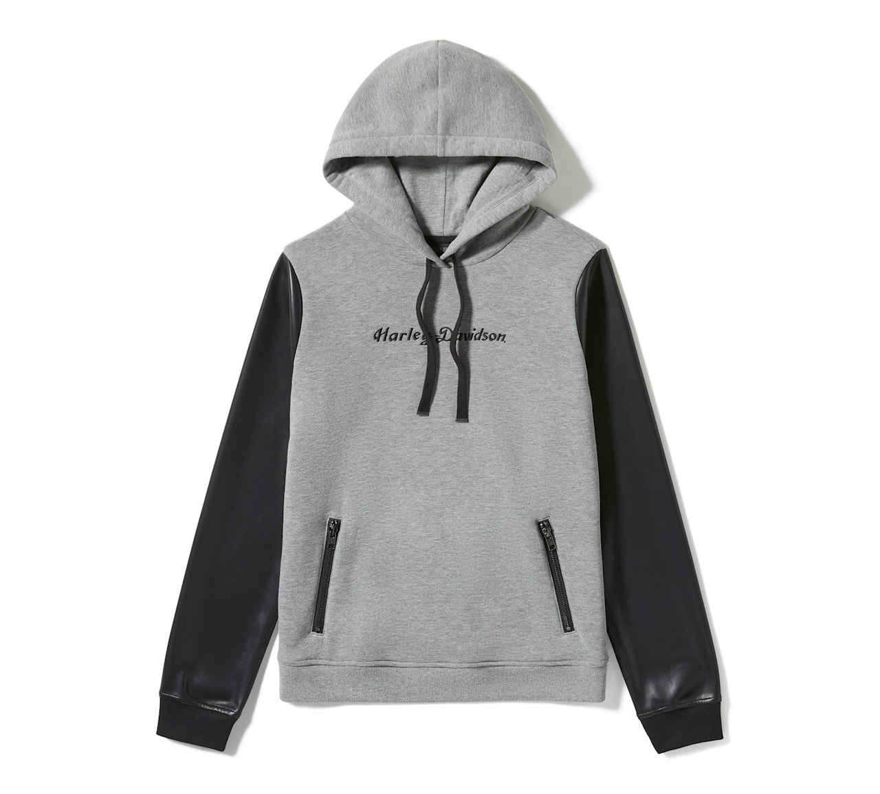Sweat à capuche femme à manches en similicuir - 96818-25VW
