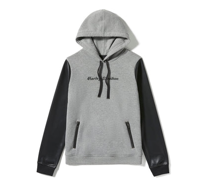 Sweat à capuche femme à manches en similicuir - 96818-25VW