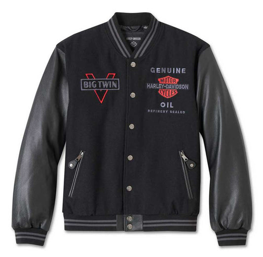 Veste en cuir style universitaire Harley-Davidson® pour homme V-Twin – 97002-25VM