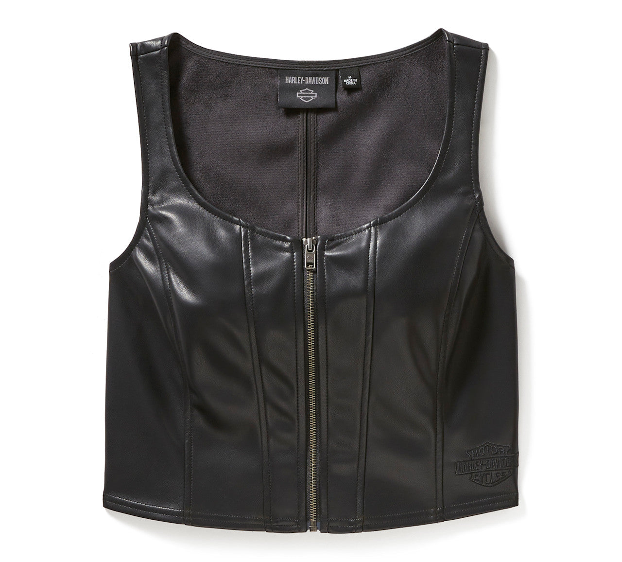 Bustier en similicuir à fermeture éclair pour femme - 97020-25VW