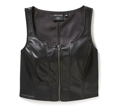 Bustier en similicuir à fermeture éclair pour femme - 97020-25VW