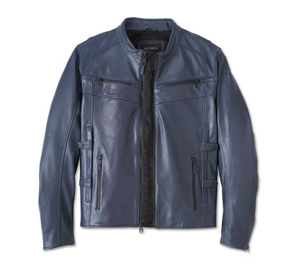 Veste en cuir pour homme Capitol Triple Vent System 2.0 - Bleu ombré - 97022-24VM