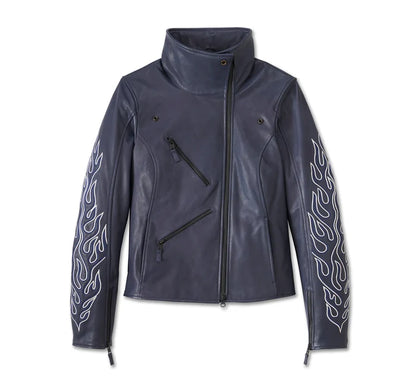 Veste de motard en cuir Brazen pour femme - 97024-24VW