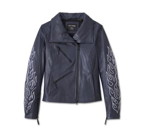 JACKET-BRAZEN,LEATHER,BLUE