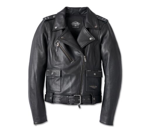 JACKET-120TH,CYCLE QUEEN,LEATHER,BLACK