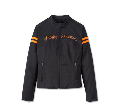 JACKET-WOVEN,COLORBLOCK ORANGE/BLACK