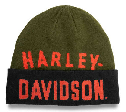 Bonnet en tricot à revers contrastés pour hommer - 97619-22VM