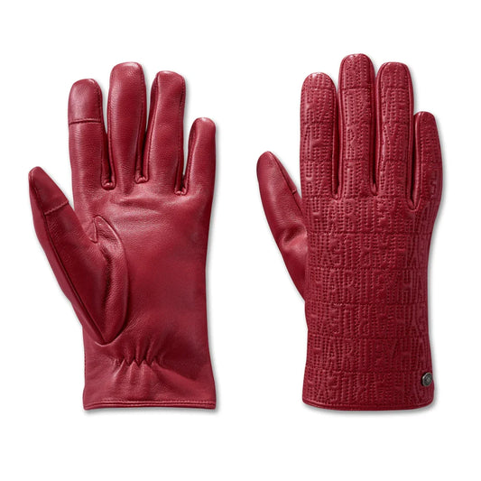 GLOVES-FF,LEATHER,RED