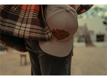 Casquette réglable B&S Switchback en cuir avec visière Cinder - 97769-25VM