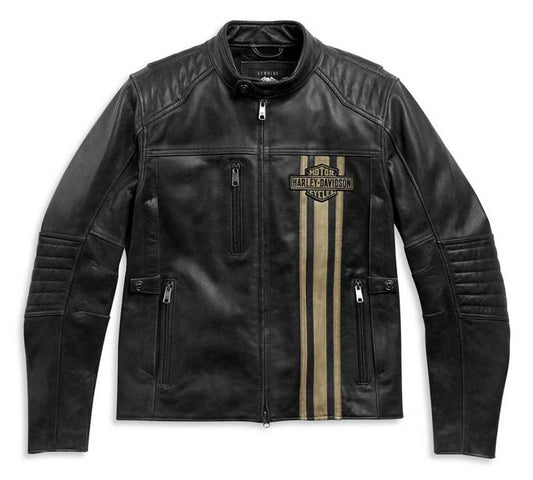 Veste en cuir H-D® HD Triple Vent Passing Link II pour homme 98005-21VM