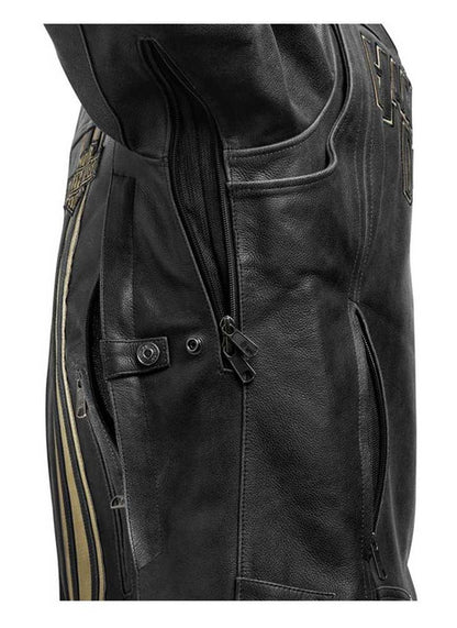 Veste en cuir H-D® HD Triple Vent Passing Link II pour homme 98005-21VM