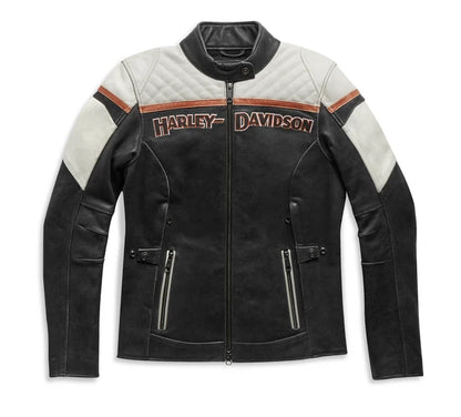 Veste d'équitation en cuir HD Triple Vent Miss Enthusiast II pour femme - 98008-21VW
