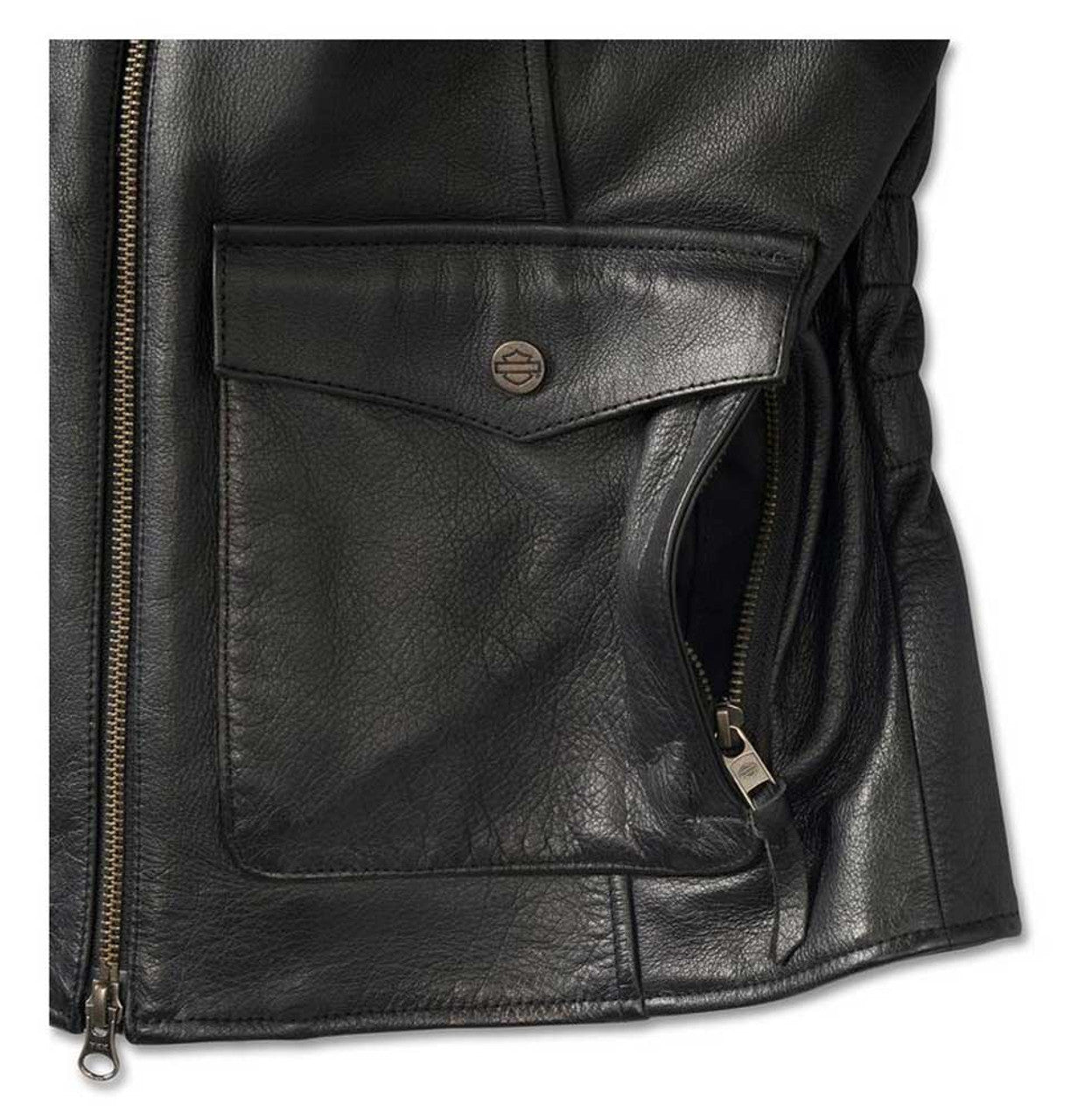 Veste en cuir Captains pour femme, noire - 98018-23VW