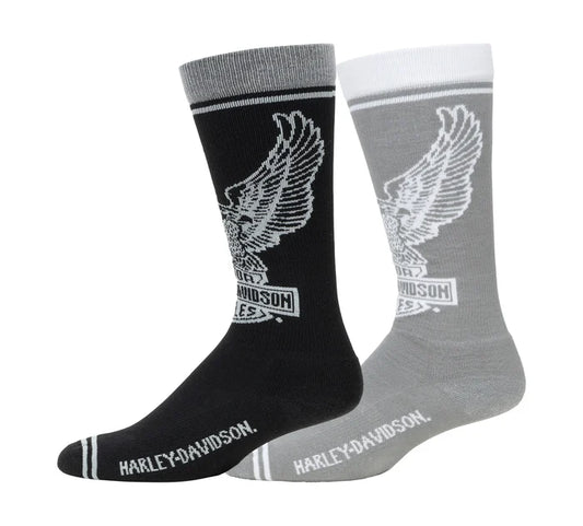 Lot de 2 paires de chaussettes mi-mollet avec logo aigle - D3161-020