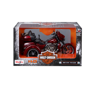Voiture miniature HD à l'échelle 1:12, modèle réduit 2021 CVO Tri Glide - 32337-00/ROUGE
