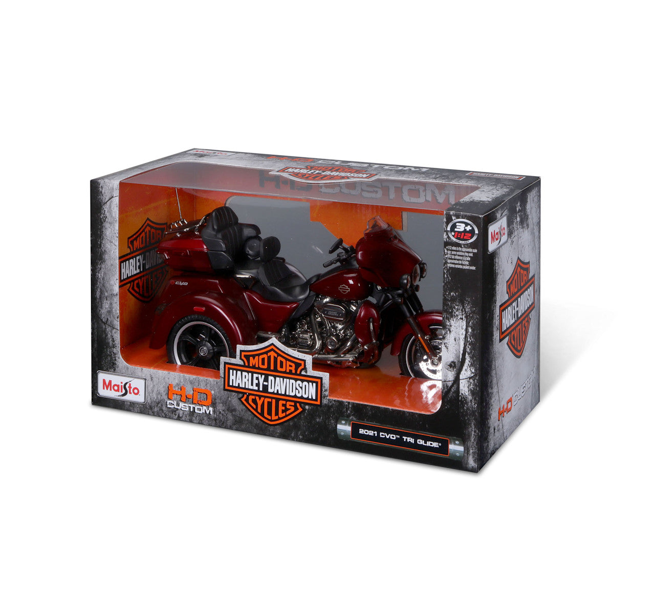 Voiture miniature HD à l'échelle 1:12, modèle réduit 2021 CVO Tri Glide - 32337-00/ROUGE