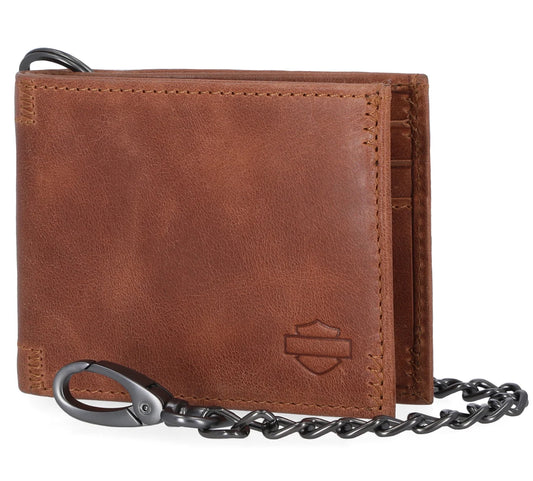 Portefeuille unisexe en cuir lisse Harley-Davidson® B&S - MWU002