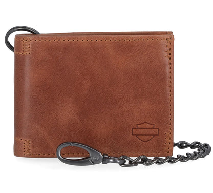 Portefeuille unisexe en cuir lisse Harley-Davidson® B&S - MWU002