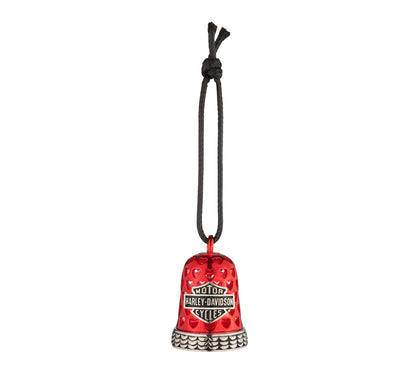 Clochette de moto « B&S » à motifs de cœurs rouges - 34M00343