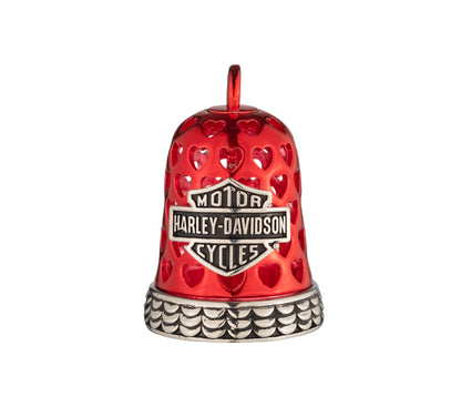Clochette de moto « B&S » à motifs de cœurs rouges - 34M00343