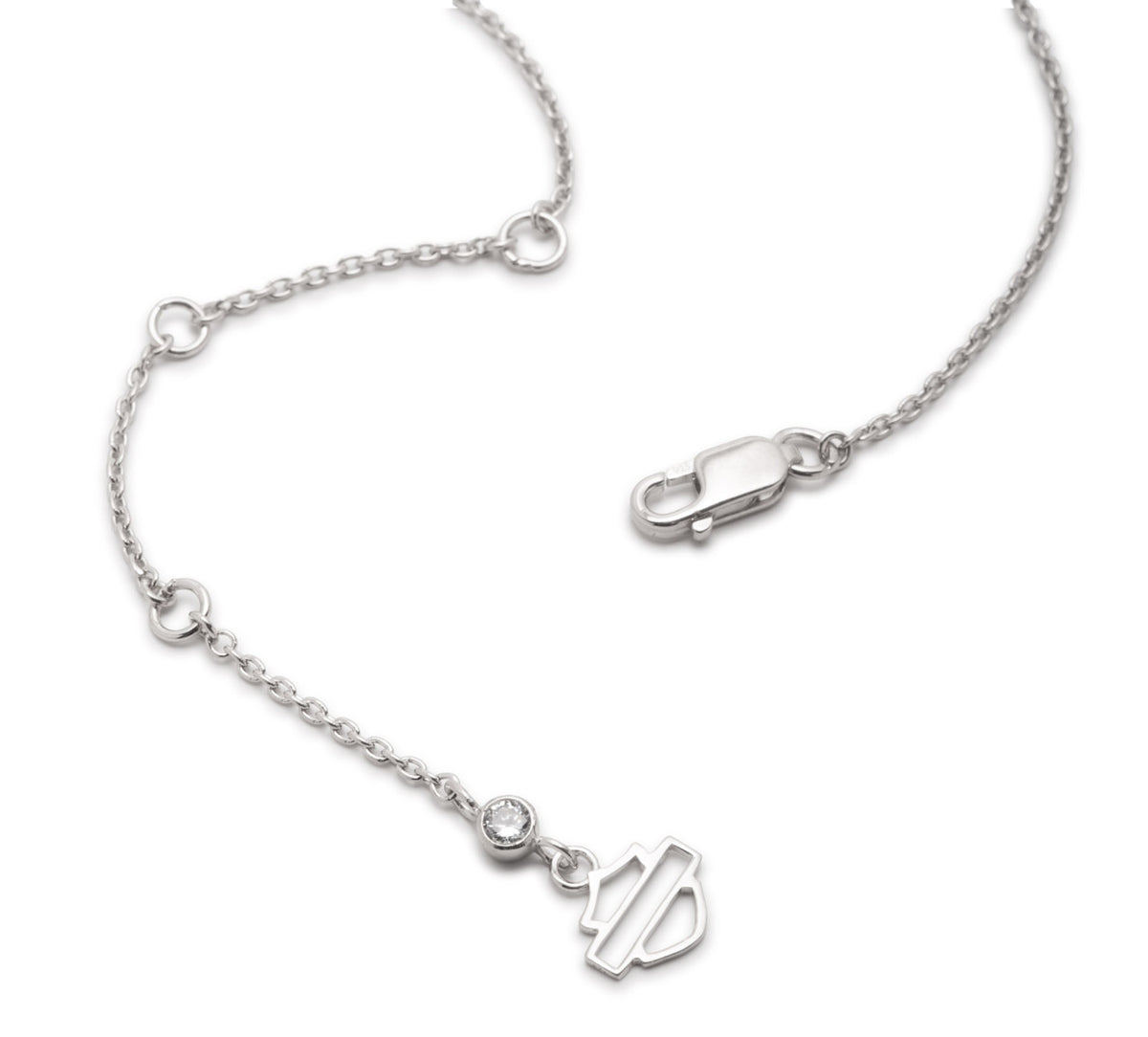 Collier Harley Script en argent sterling 925 de 40 cm avec diamants de laboratoire - 34N00375