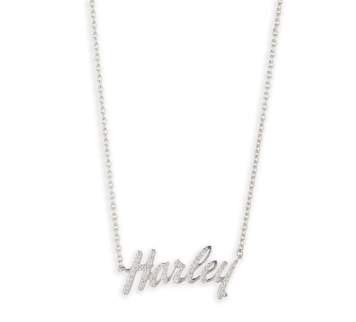 Collier Harley Script en argent sterling 925 de 40 cm avec diamants de laboratoire - 34N00375