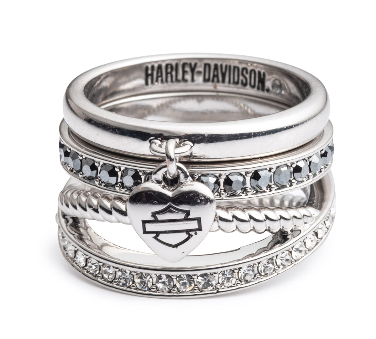 Bague triple empilable pour femme avec breloque B&S - 34R0072*