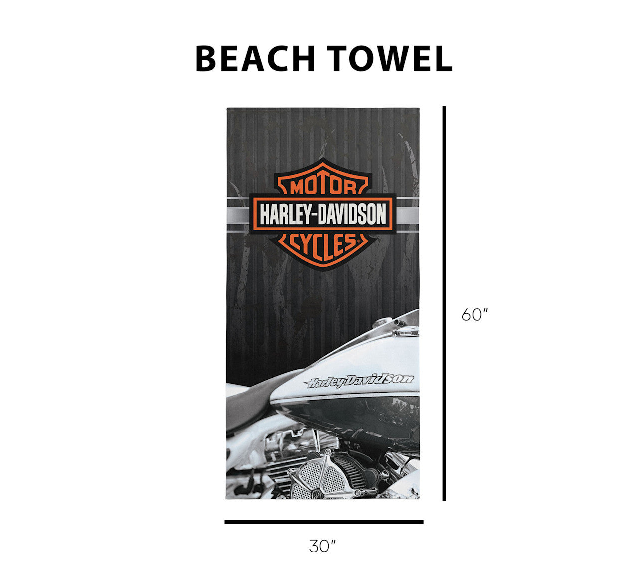 Serviette de plage en microfibre Chrome 30 x 60 - 1HDM/A6000/0002/RET