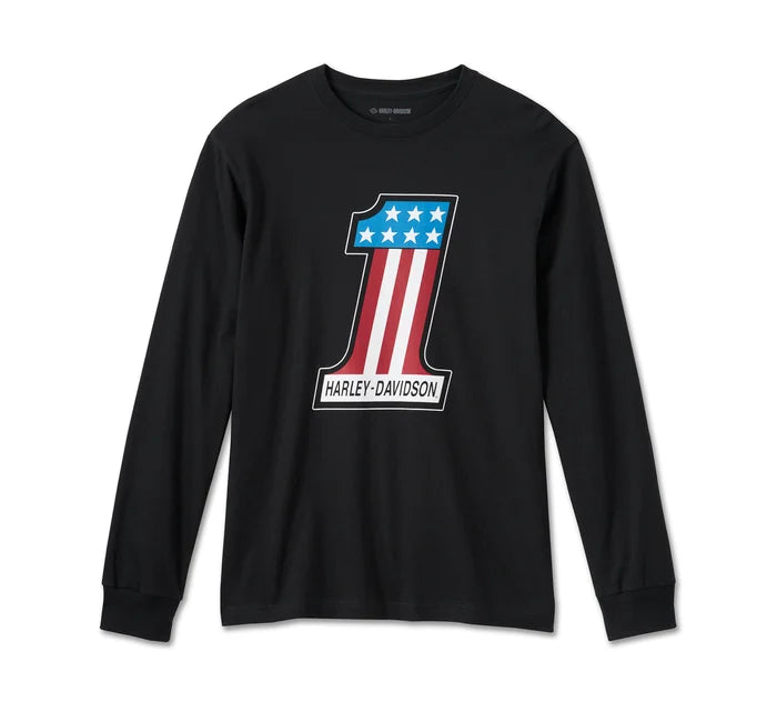 T-shirt à manches longues pour homme #1 Racing - Noir - 99073-24VM