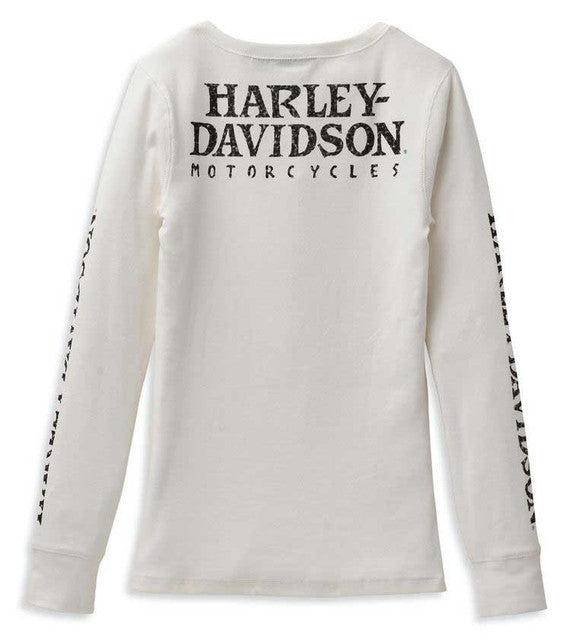 T-shirt Henley à manches longues et boutons-pression pour femme - 99100-22VW