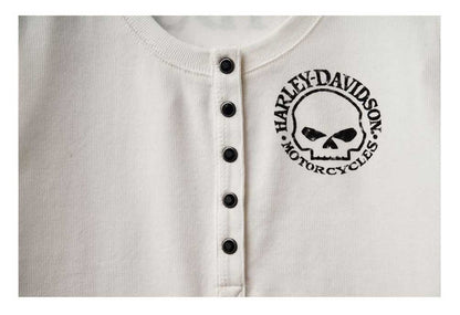 T-shirt Henley à manches longues et boutons-pression pour femme - 99100-22VW