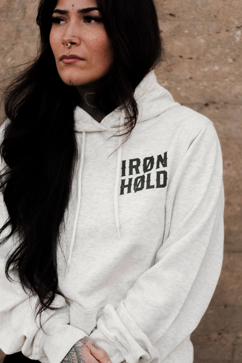 HOODIE UNISEXE IRON HOLD CREAM - IH-SS26-HOD-IRH-OAT