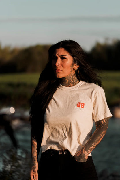 TSHIRT COURT BOXY POUR FEMME IVORY - IH-SS26-BXY-ZER-IVY