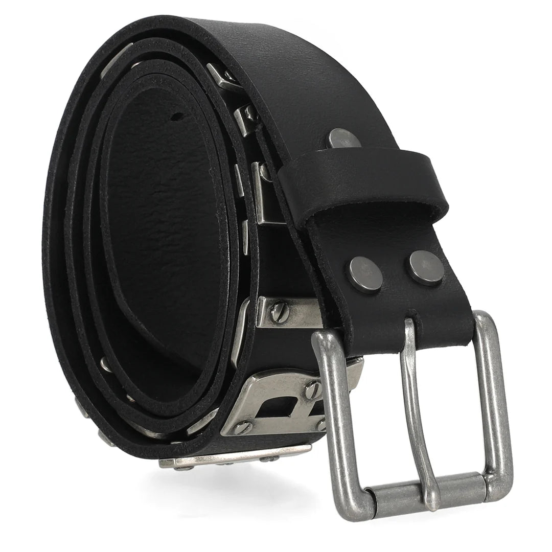 Ceinture Harley-Davidson pour homme, en cuir véritable noir - BMM083