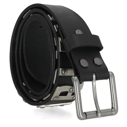 Ceinture Harley-Davidson pour homme, en cuir véritable noir - BMM083
