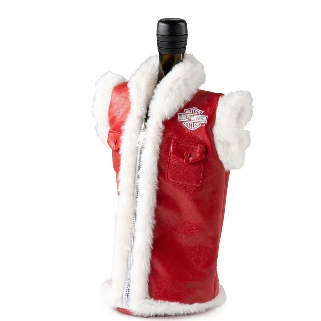 Gilet de Père Noël motard avec refroidisseur de bouteille de vin - HDX-98552