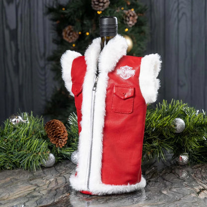 Gilet de Père Noël motard avec refroidisseur de bouteille de vin - HDX-98552