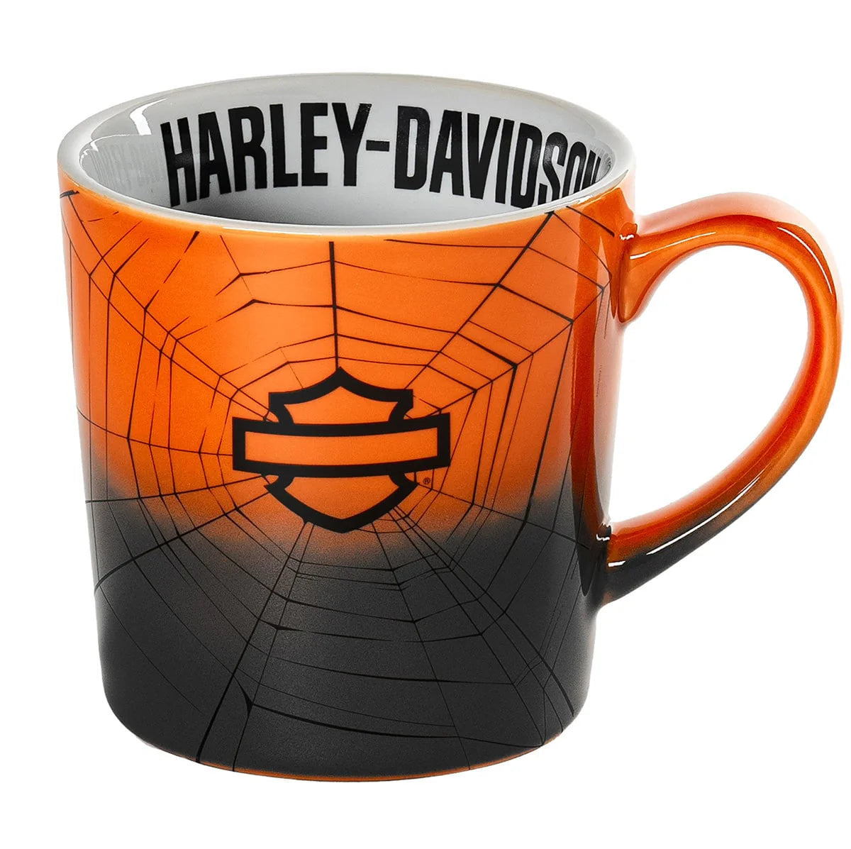 Mug en céramique Harley-Davidson Halloween 2025 Open B&S à motif toile d'araignée - HDX-98686