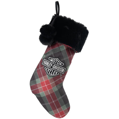 Chaussette de Noël Harley-Davidson Holiday en fausse fourrure - HDX-99348