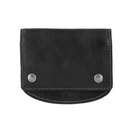 Portefeuille à rabat pression en cuir lisse pour homme HD® - MWM009-BLACK