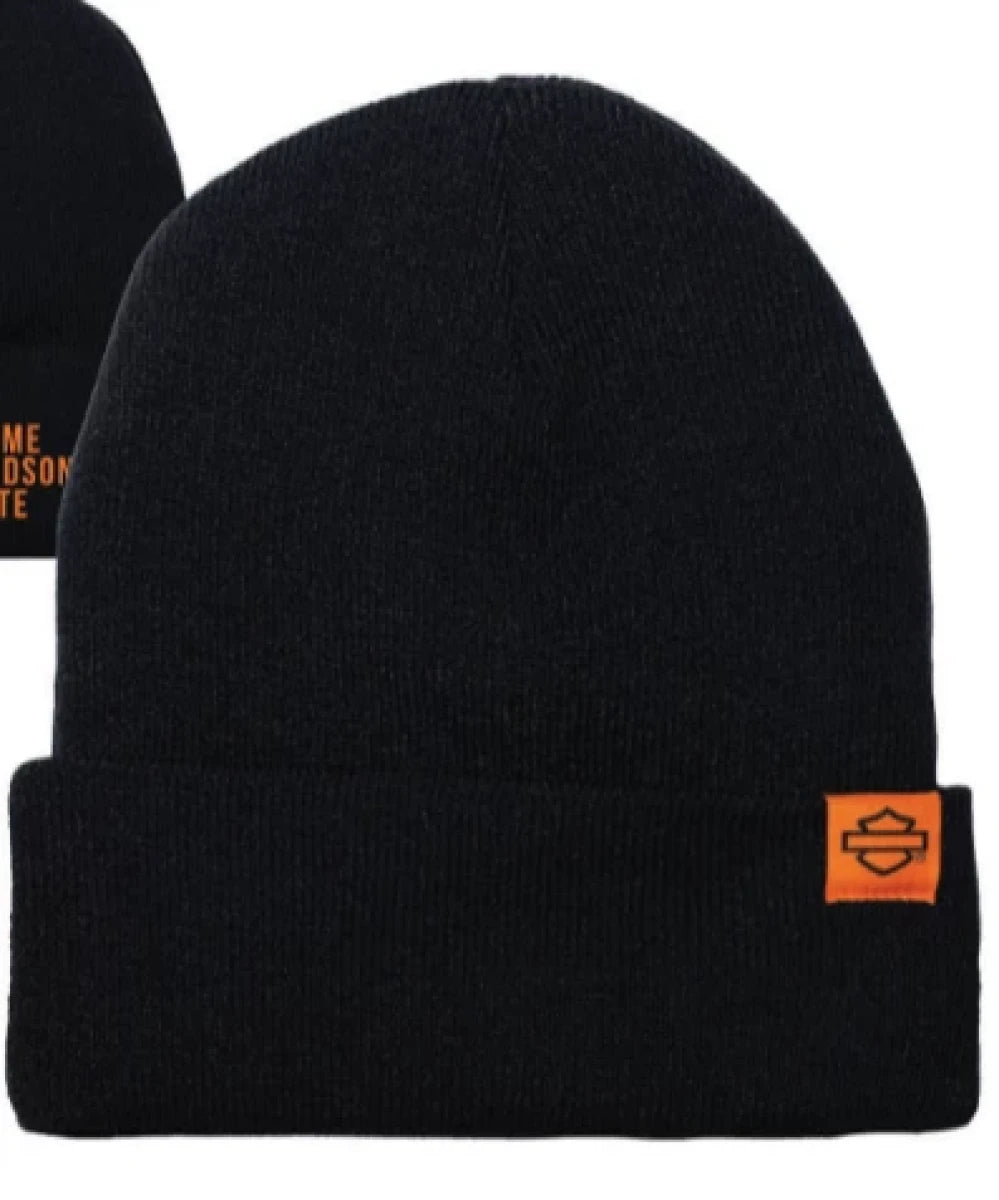 TUQUE WOVEN LABEL BLACK AND ORANGE ÉDITION LIMITÉE - 50290120