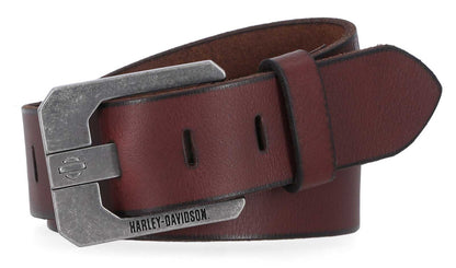 Ceinture en cuir à ardillons avec logo B&Sd découpé pour homme - BMM051-BRN