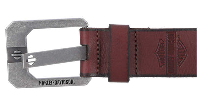Ceinture en cuir à ardillons avec logo B&Sd découpé pour homme - BMM051-BRN