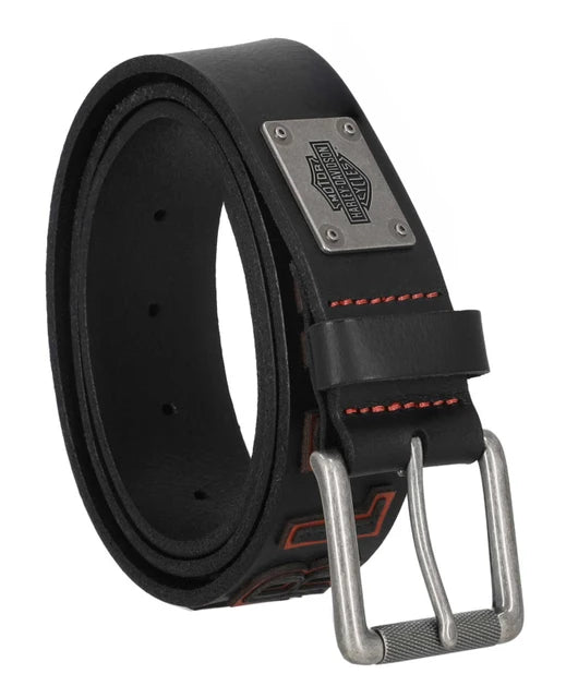 Ceinture Harley-Davidson® pour homme, en cuir véritable noir - BMM088/08
