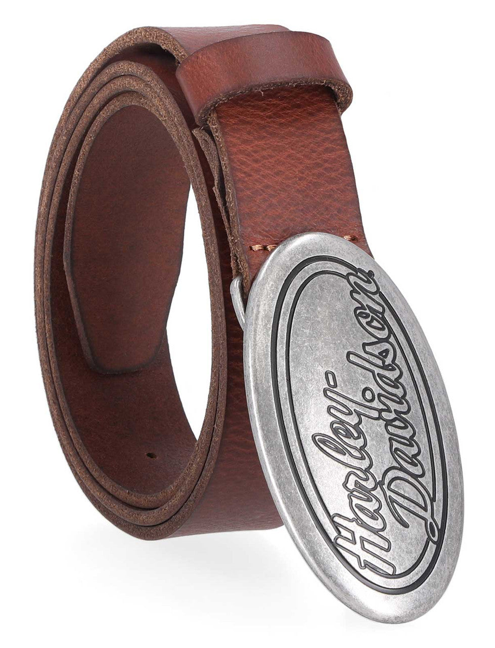Ceinture H-D® pour femme, boucle ovale HD en cuir véritable - BMW028-BRW