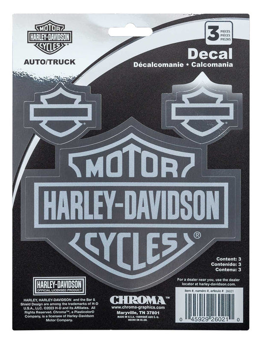 Autocollants à effet chromé avec logo Harley-Davidson® B&S - CG26021