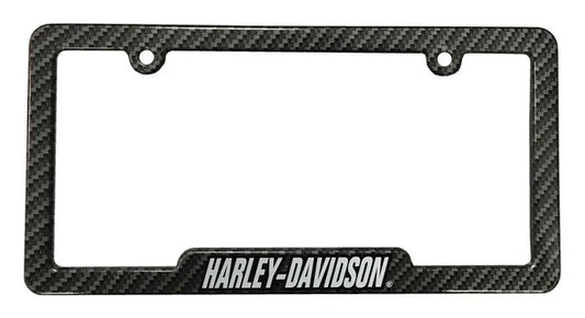 Cadre de plaque d'immatriculation en métal aspect fibre de carbone H-D® CG42575