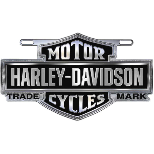 Plaque d'immatriculation avant argentée moulée sous pression Harley-Davidson - CG55036