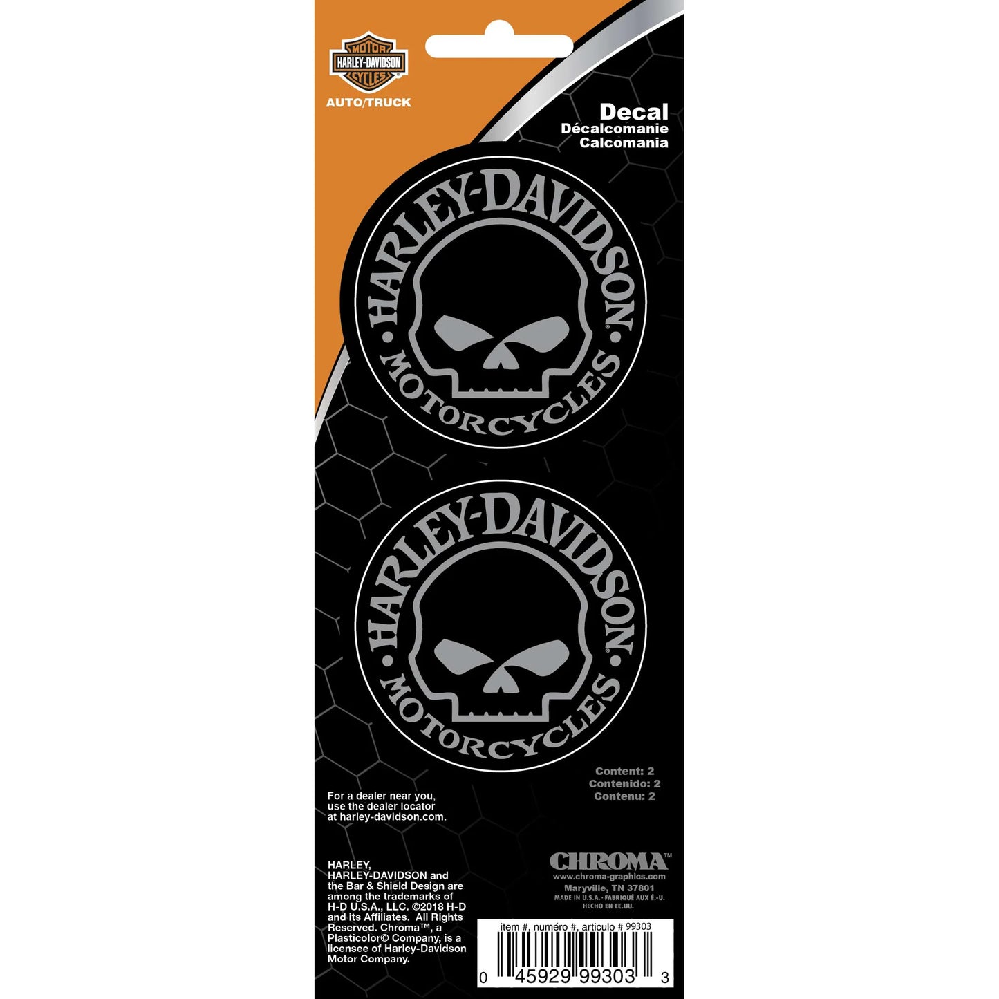 Autocollants Harley-Davidson Willie G, 2 pièces - CG99303