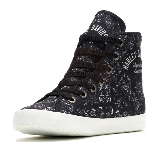 Baskets vulcanisées noires en toile Flora pour femme - D84826